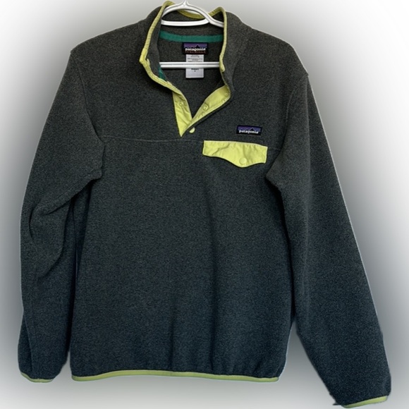 Patagonia Fleece Pullover Grey and Green Small - Picture 7 of 7